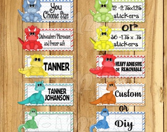 Baby Dinosaur Dishwasher safe and Waterproof Kid's Labels Dinosar Daycare Sticker name tags School labels baby bottles decals sippy cups