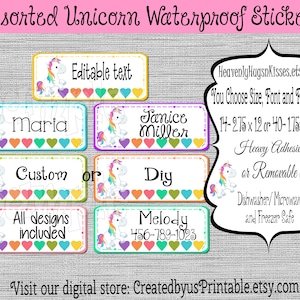 Girl Daycare Labels Unicorn Dishwasher safe Waterproof Kid&#39;s Labels name labels Unicorn School name stickers Personalized Name Labels