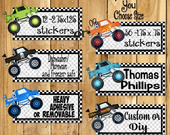 Dishwasher safe and Waterproof Kid's Labels name stickers Truck Daycare Stickers name tags School labels This belongs to sticker supplies