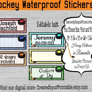 Waterproof Hockey labels Dishwasher safe Hockey School labels Kid&#39;s Labels name stickers Daycare Sticker name tags This belongs to stickers
