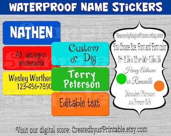 School supply labels Dishwasher safe and Waterproof name stickers Kid's Labels School labels personalized name labels Daycare bottle sticker