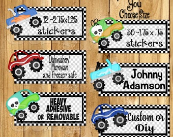 Dishwasher safe and Waterproof Kid's Labels name stickers Truck Daycare Stickers name tags School labels  supplies This belongs to sticker