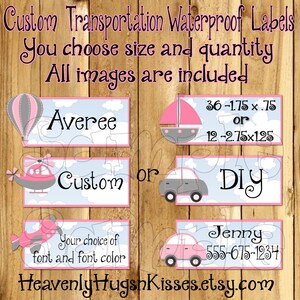 Transportation Dishwasher safe and Waterproof Kid&#39;s Labels name stickers Daycare labels School label personalized sippy cup label sticker