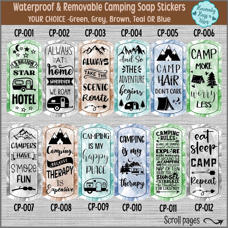 Soap Fun Sticker Camping Soap Labels, Always at Home, Camping Decals, Foam Soap Stickers ...