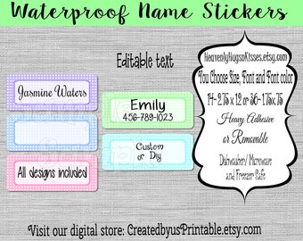 Custom Waterproof labels Dishwasher safe School labels Kid's Labels name stickers Daycare Sticker camp name tags This belongs to stickers