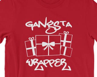 Gangsta Wrapper Funny Christmas Present Unisex short sleeve t-shirt