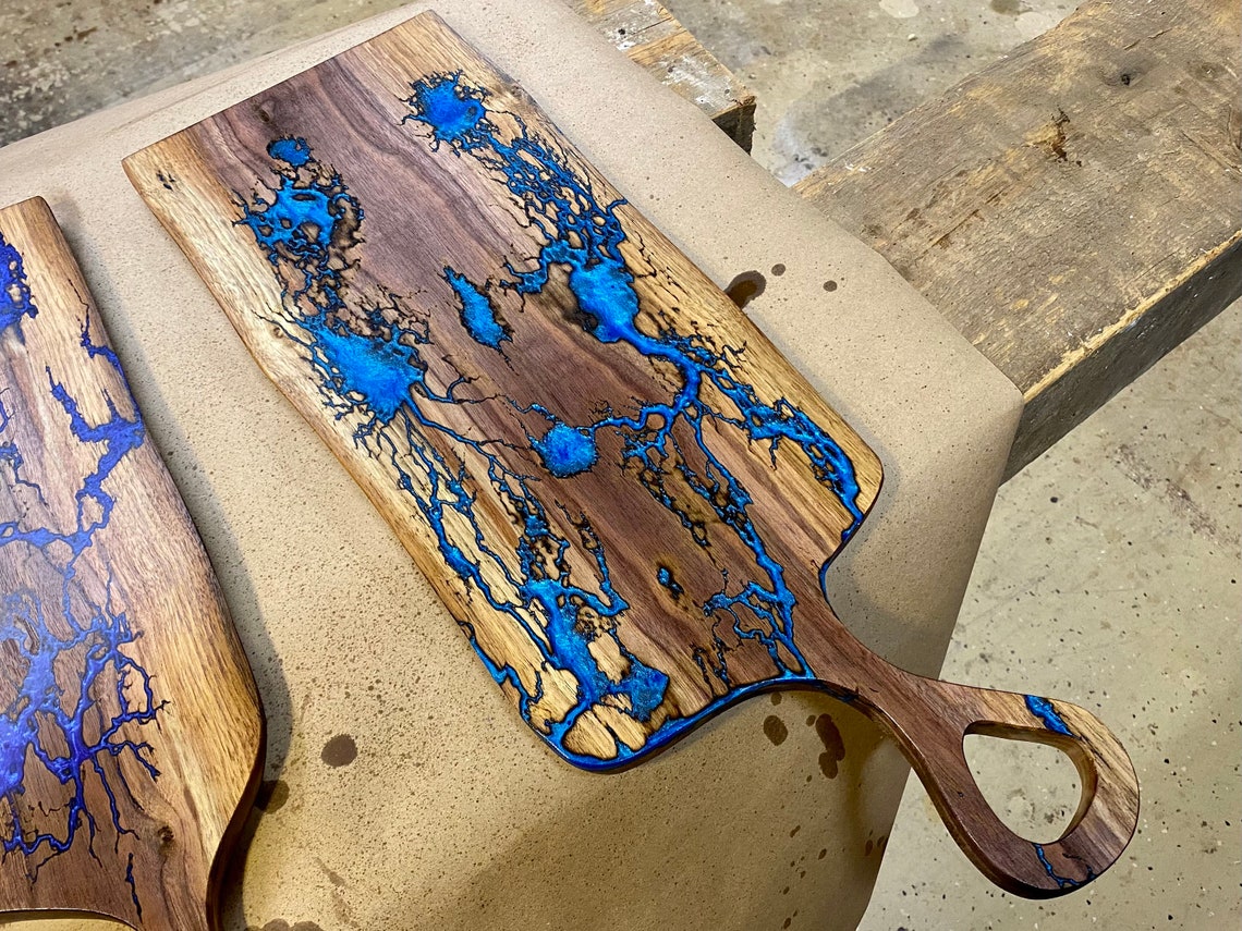 Walnut Epoxy Resin Charcuterie Board Etsy