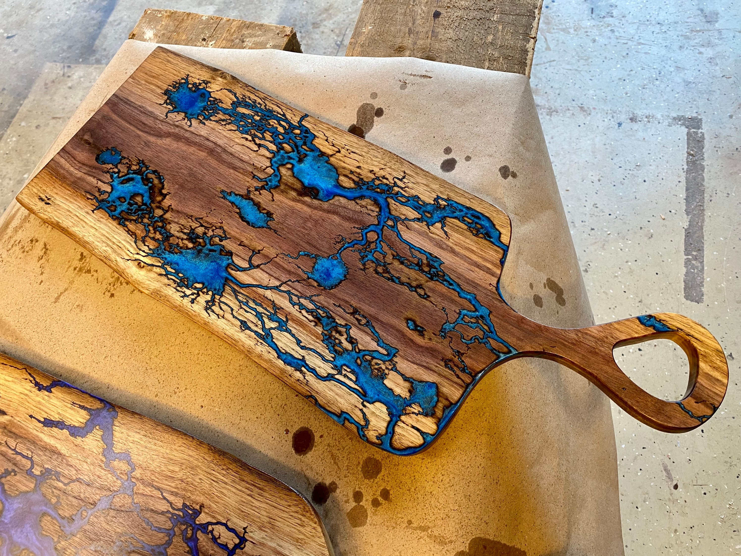 Walnut Epoxy Resin Charcuterie Board Etsy