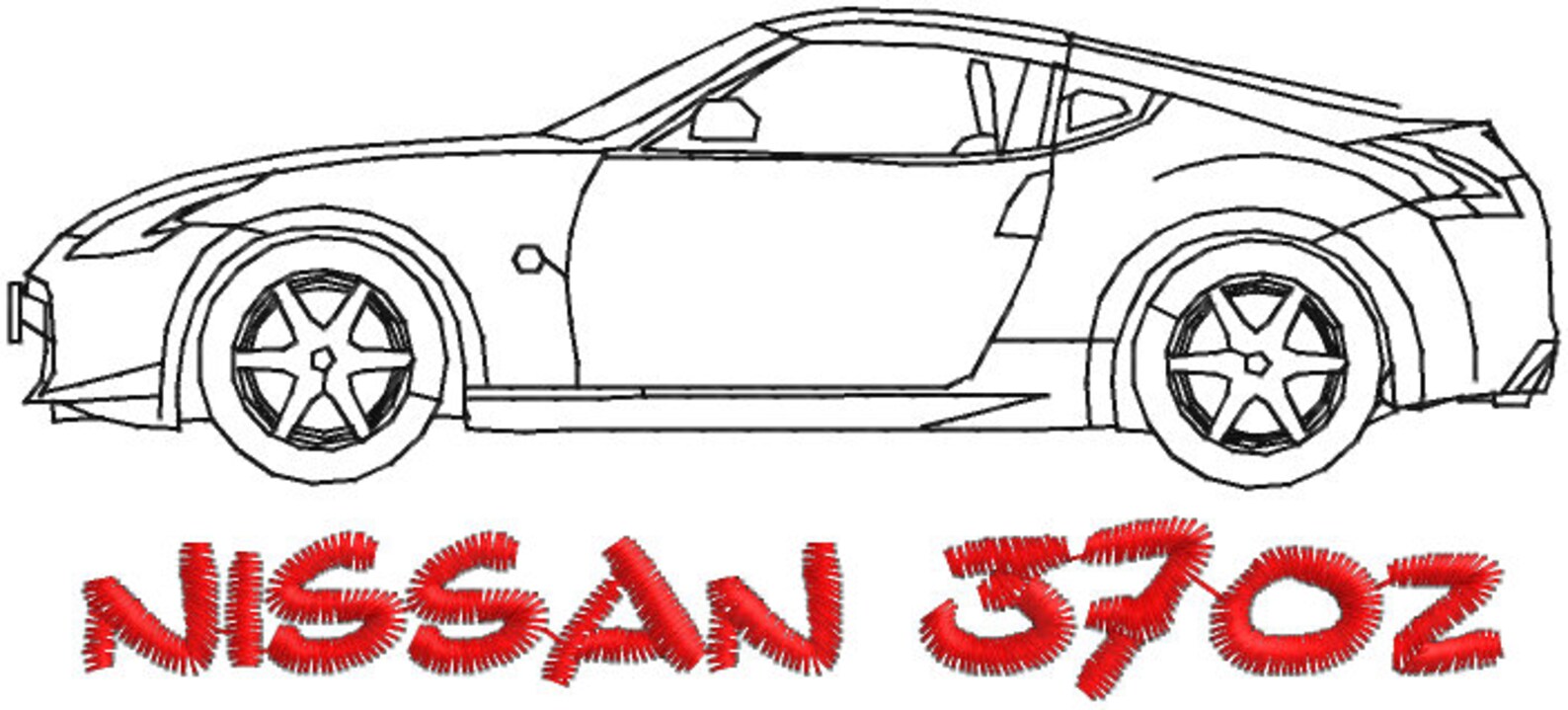 Nissan 370Z Outline Embroidery Desgn  Etsy