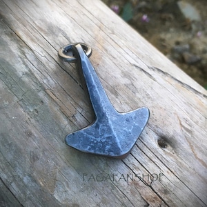 Handmade Forge Thor hammer pendant, Viking Pagan Amulet, jewellery, necklace Blacksmith iron steel
