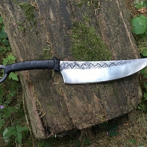 Celtic knive, Forge handmade historical  replica, engraving rune, High carbon steel