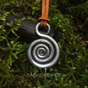 Spiral Pendant Handmade Forged Jewellery Blacksmith Iron Steel Necklace History Celtic Fantasy Gift Pagan