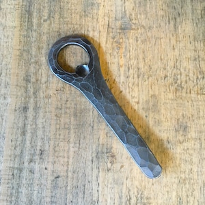 Handmae steel forge Bottle opener, blacksmith iron product, traditional art, party, beer, kitchen tool, home decor