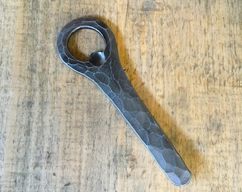 Handmae steel forge Bottle opener, blacksmith iron product, traditional art, party, beer, kitchen tool, home decor