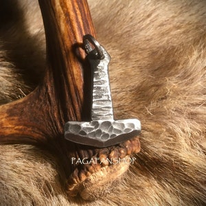 Thor Hammer Handmade Forged Pendant Mjolnir Norse Mythology Pagan Viking Iron Steel Amulet History Necklace Jewellery