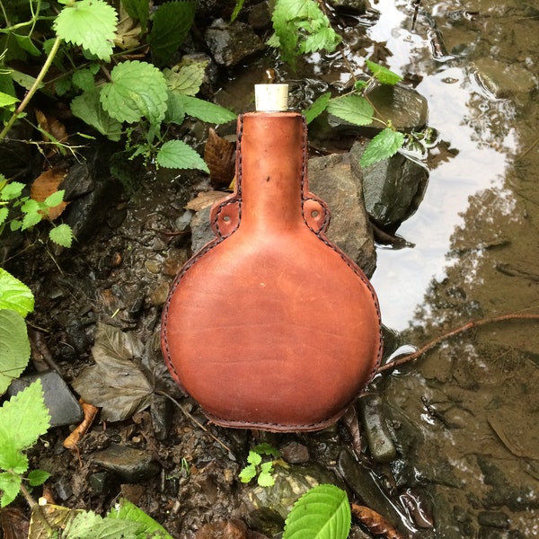 Glass, Bottle, Brown, Leather, Historical, Tradition, Gift, Drink, Cork, Pagan, Medieval