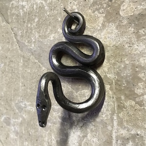 Handmade steel wall hanger, Forge, Blacksmith, Iron, Snake, Serpent, wall decoration