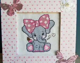 Point De Croix Naissance Elephant Etsy