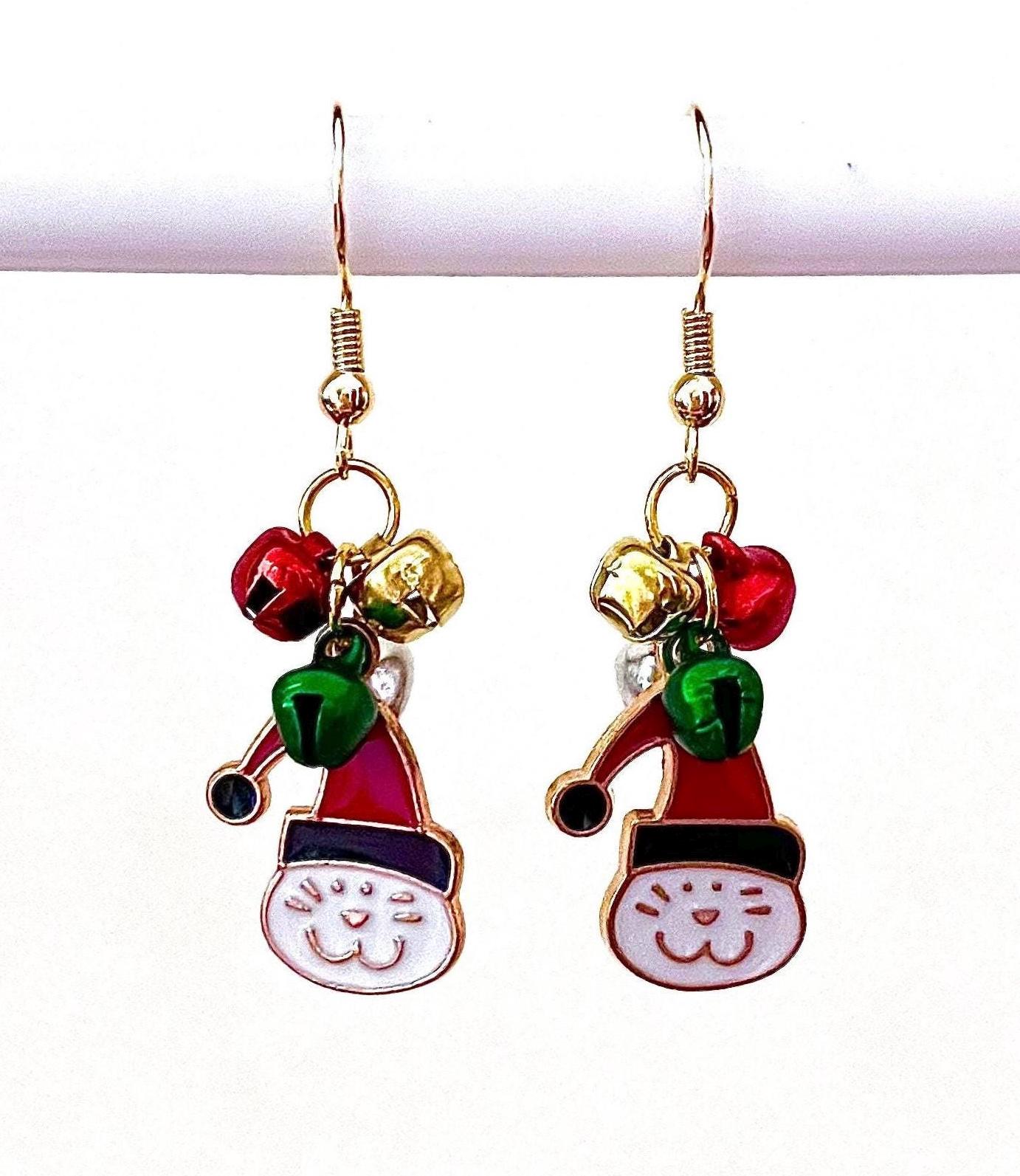Bonsny Acrylic Christmas Sweet Suits Cat Kitten Earrings Drop Dangle Festival Je