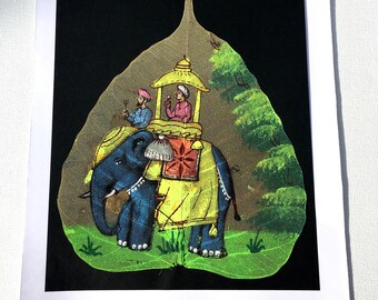 Elephant, Colourful, Indian Oil Painting