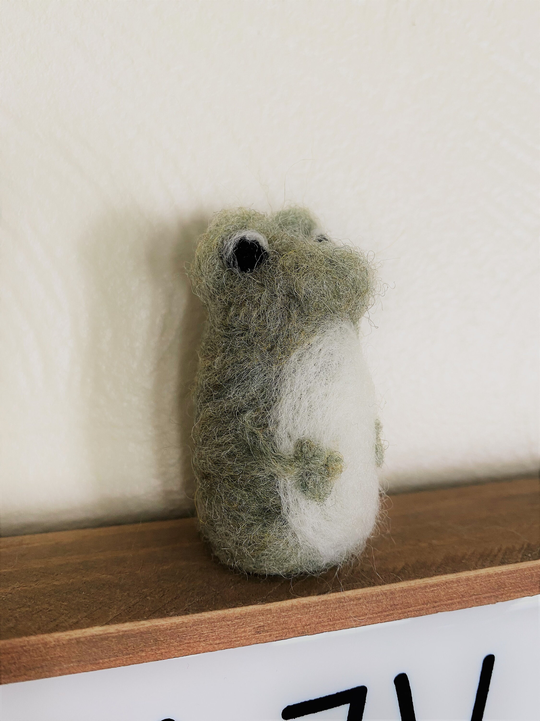 Naald vilt kleine miniatuur kikker wol pad dierlijke vezel Etsy