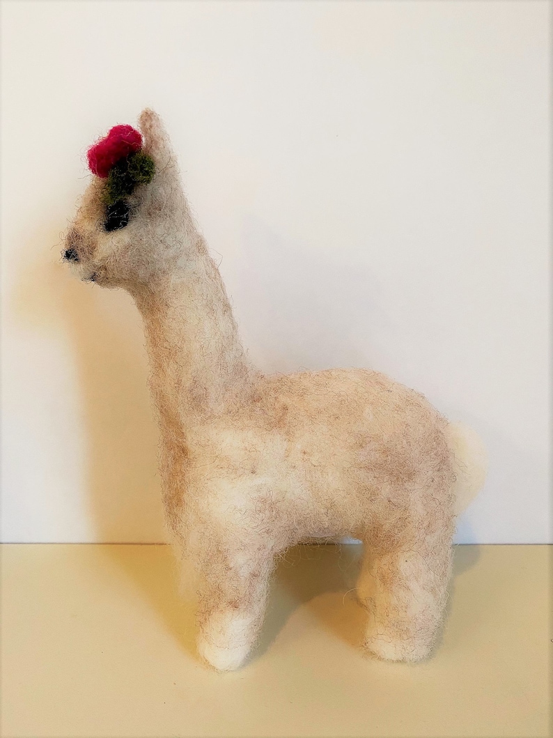 Needle Felted Llama Handmade Wool Llama Needle Felted Animal Etsy