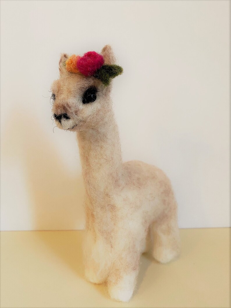 Needle Felted Llama Handmade Wool Llama Needle Felted Animal Etsy