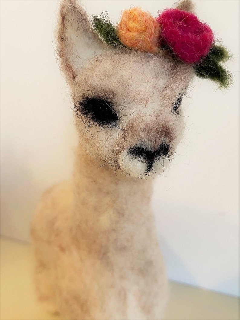 Needle Felted Llama Handmade Wool Llama Needle Felted Animal Etsy