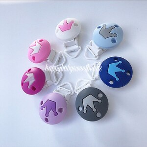 Silicone Round Shaped Crown pacifier clip, Silicone Nipple Holder