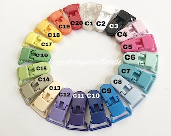 20pcs Colored Plastic Suspender Soother Pacifier Clip Toy Holder Dummy Clips 