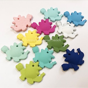Dinosaur Silicone pendant, silicone animal pendant,  silicone Dino pendant