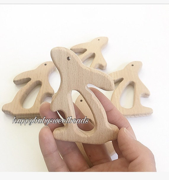 wooden bunny teether