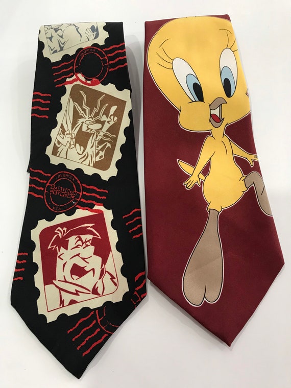 Cartoon Network 1990 vintage cotton and Silk ties… - image 2