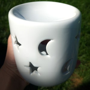Celestial Ceramic Wax Warmer with Moon and Star Design
