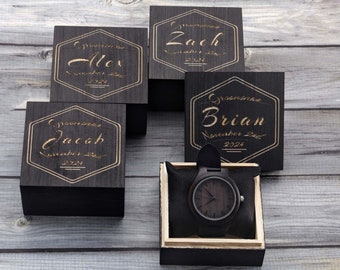 Groomsmen Watches, Wooden Watch, Personalized Groomsmen Watch, Best Man Watch, Wooden Watch with Box, Usher Gifts, Groomsmen Gifts