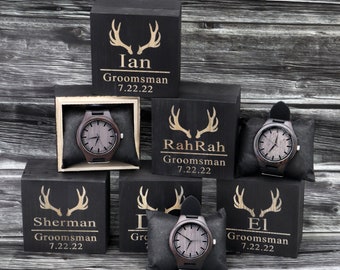 Personalized Groomsmen Watch Groomsman Gifts Groomsmen Gift Watch Wooden Watch Custom Watch Mens Wooden Watch