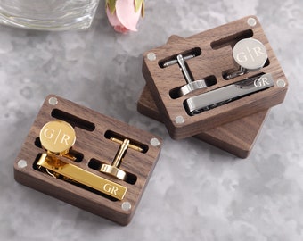 Groomsmen Personalized Cufflinks, Groomsmen Proposal, Personalized Cufflink & Tie Clip Set, Wedding Cufflinks, Groom Cufflink, Cuff Links