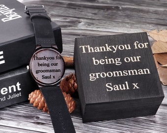 Groomsmen Gifts Set of 6 Men Wood Watches Engraved Wooden Watches Groom Gift from Bride Mens watch Gift for Groomsman Gift Ideas