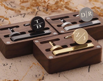 Groomsmen Cufflinks, Groomsmen Gifts, Personalized Cufflink & Tie Clip, Best Man Cufflinks, Engraved Cufflinks, Cufflinks with Box, Tie Clip