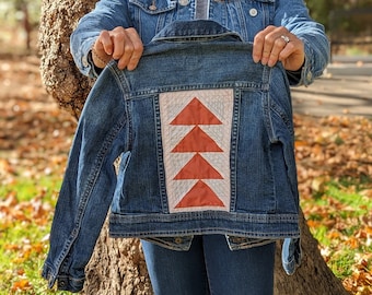 Toddler Upcycled Jean Jackets  with Quilted Panels / Momma & Me Matching/ Quilted Jackets / Denim / Quilted Jacket