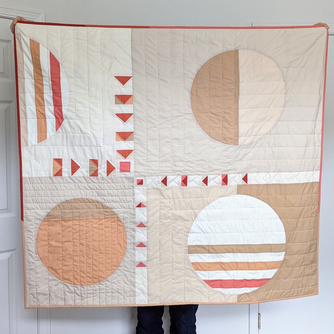Modern Improv Hand Quilted Throw Quilt - Etsy