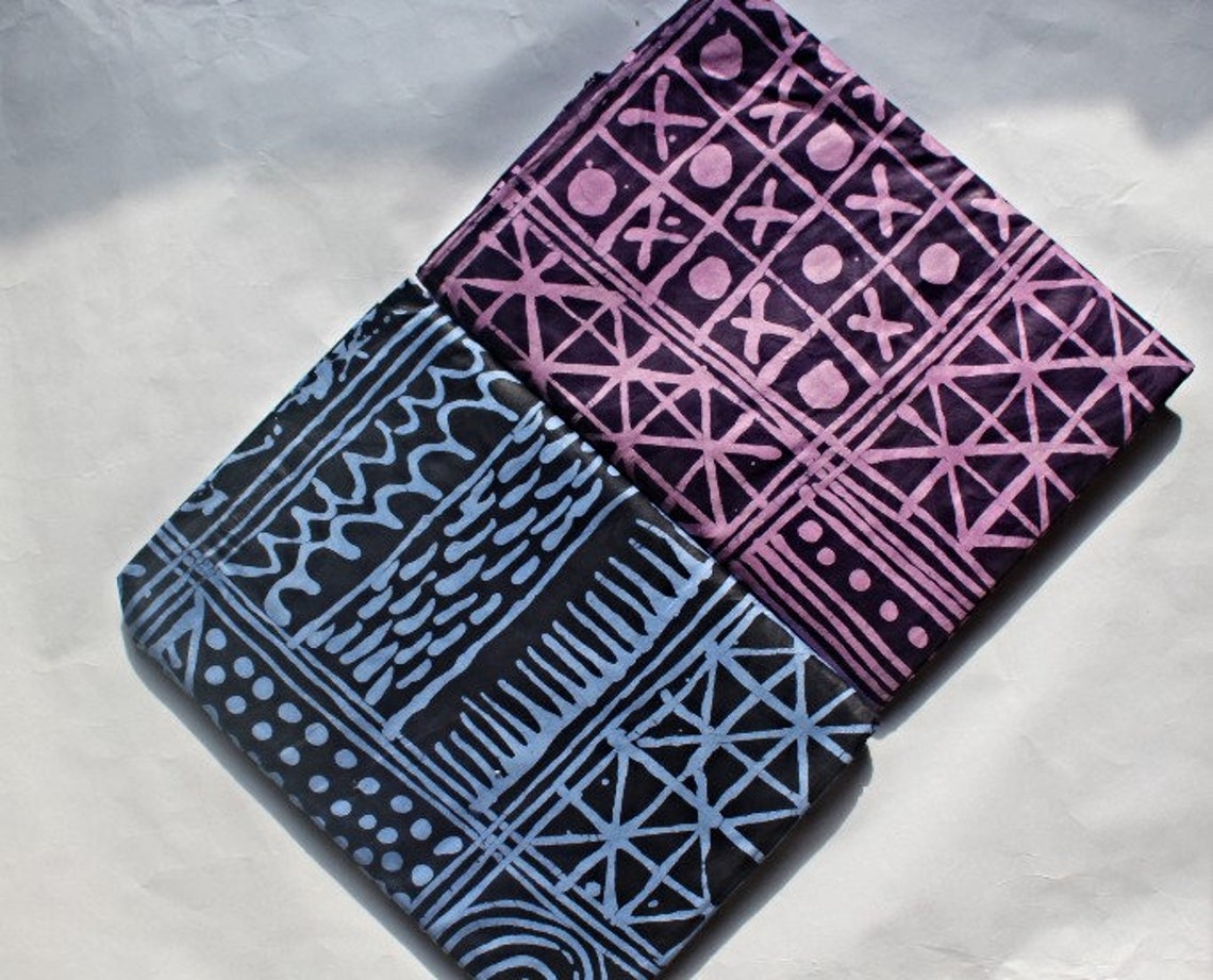 Pink Adirewhite African Fabricyoruba Fabricsadire Etsy