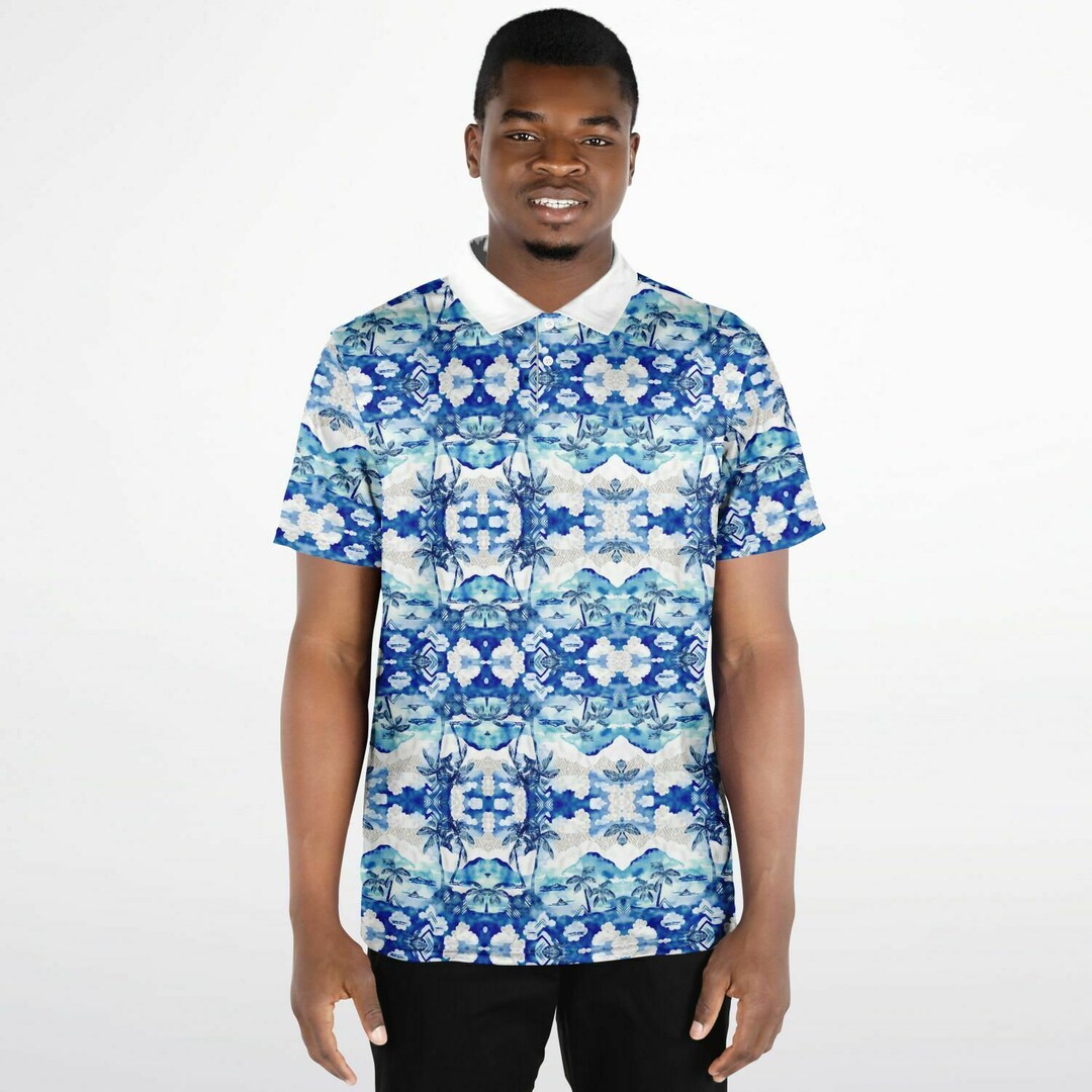 10365 Indigo Polo Neck T-Shirt