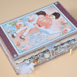 LIBRO PARA BEBÉS diario basura hecho a mano / Libro para bebé niño, niña / Rosa y azul / Regalo para baby shower / Diario para gemelos / Niños / Pollito shabby