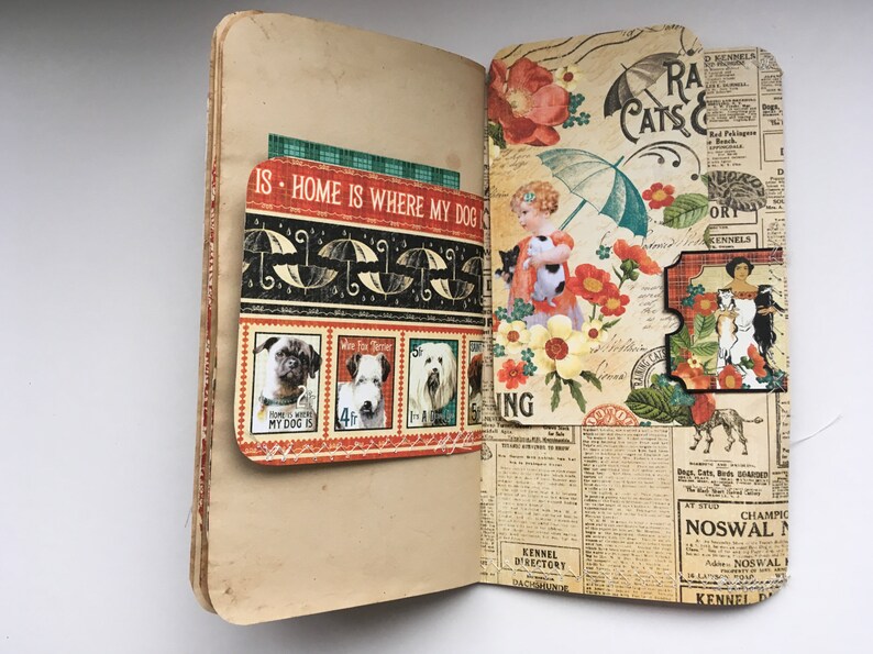 Vintage Junk journal for a dog lover Memory keeper Notebook
