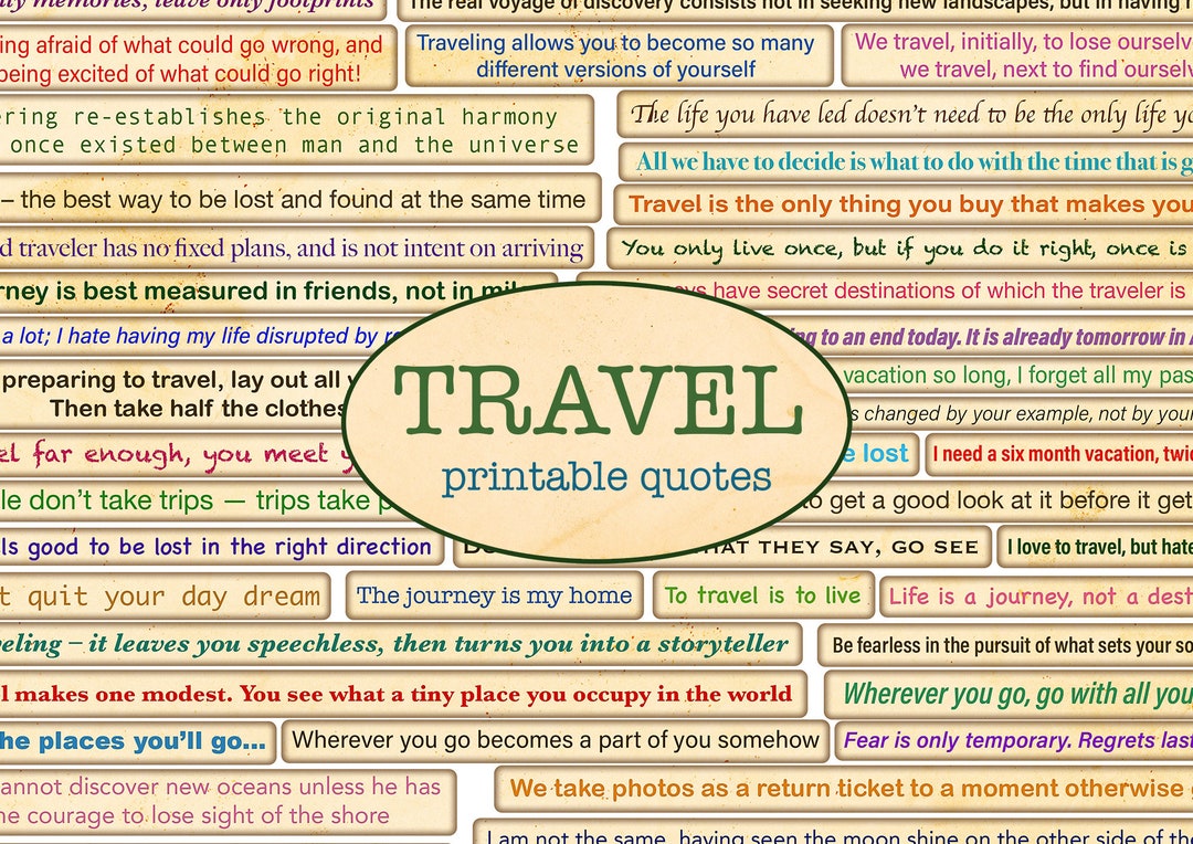 TRAVEL Printable Quotes / Cut Out Ephemera / Sentiments Printable ...