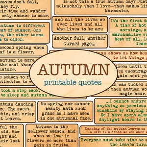 Autumn quotes and phrases / Printable vintage ephemera / Fall sentiments / Cut out ephemera / Junk journaling / Journaling phrases