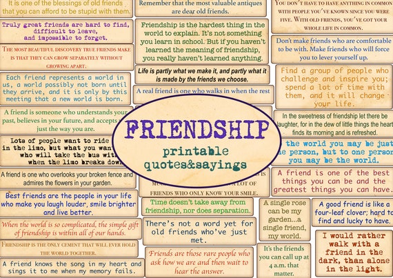 FRIENDSHIP Quotes Printable Quotes and Phrases Cut Out