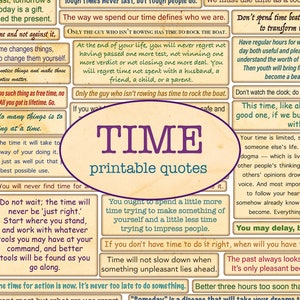 TIJD afdrukbare citaten / ephemera uitknippen / Sentimenten afdrukbaar / Junk journal /Quotes / Handgemaakt / Gezegden / Vintage