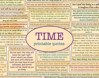 TIME printable quotes / Cut out ephemera / Sentiments printable / Junk journal /Quotes / Handmade / Sayings / Vintage